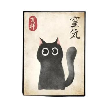 Imagem de Pôster De Lona Vintage Com Tema De Gato-Tigre E Música, Arte Retrô De 