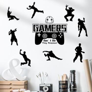 Imagem de Adesivos de parede Gamers Silhouette Dance Figures PVC 60x99cm - yiwei