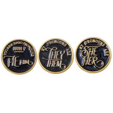 Imagem de Conjunto de alfinetes de broche, pronome redondo, blusa de liga leve, 