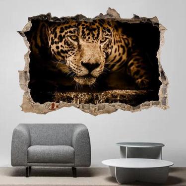 Imagem de Adesivo de parede 3D Leopard PVC autoadesivo 50x70cm - yiweisai