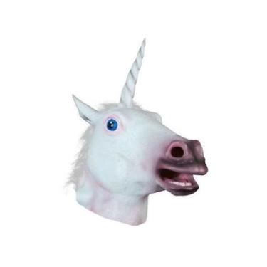 Imagem de Máscara Unicorn Horse Máscara facial completa de látex para festas de 