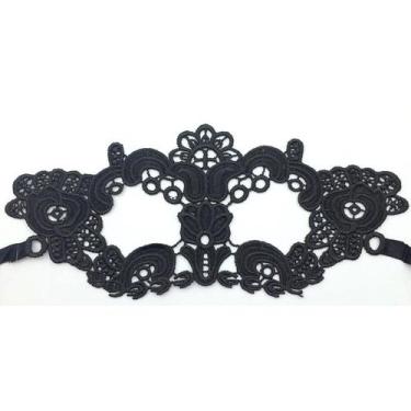 Imagem de Máscara de cosplay Party Black Lace Sexy Half Face Cover Venice - yiwe