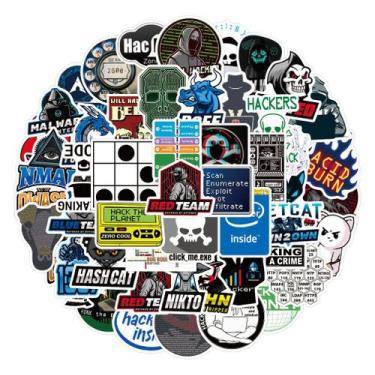 Imagem de Pacote de adesivos: 50 peças de decalques de vinil impermeáveis Hacker