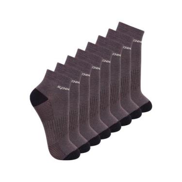Imagem de Kit com 8 Pares de Meias Cano Curto Speedo 8034, Cinza, 39-44