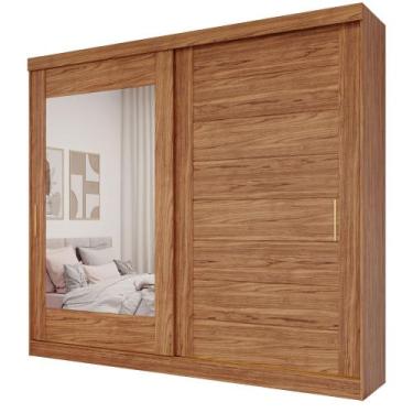 Imagem de Guarda Roupa Veneza 2 Portas de Correr Espelhado MDF - Panan, Cinamomo