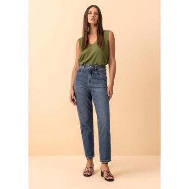 Imagem de Calça Jeans Mom De Cintura Alta Com Bolsos E Passantes-Feminino