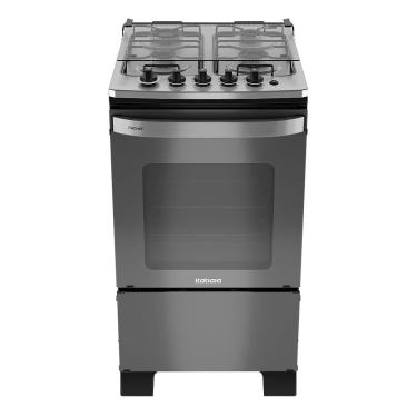 Imagem de Fogão 4 Bocas a Gás Itatiaia Itachef com Mesa de Inox Acendimento Automático Reflecta Fumê Bivolt
