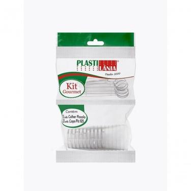 Imagem de Copo Descartável com Colher Copos Kit Gourmet 25ML 80MM para Degustação em Plástico par...