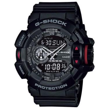 Imagem de Relógio CASIO G-SHOCK masculino anadigi preto GA-400-1BDR