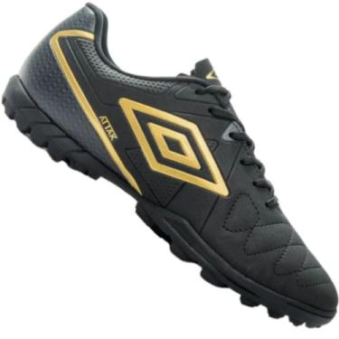 Imagem de Chuteira Society Umbro Attak Eternal, Preto, Dourado, 39