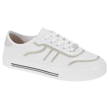 Imagem de Tênis Feminino Moleca Casual Confortável Detalhes Strass, Branco 99, B