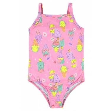 Imagem de Maiô Infantil Menina Proteção UV Quimby 1/3 Ref. 29410, Pink, 2