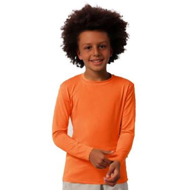 Imagem de Camiseta Manga Longa Uv50 Praia Tip Top Cores Tamanho 1 a 14, Laranja,