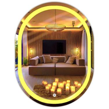 Imagem de Espelho Oval Led 60x40 Jateado Touch Prime Luxo Moderno - Pespasso, qu