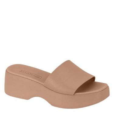 Imagem de Tamanco Feminino Flatform Sandália Conforto Moleca 5503.100, Nude, 38