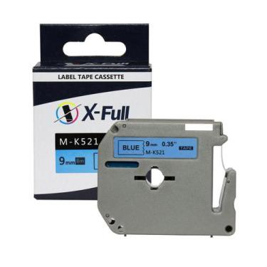 Imagem de Fita para rotulador M-k521 9mmX8m Preto/Azul compatível - XFULL - X-fu