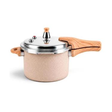 Imagem de Panela de pressão com revestimento cerâmico para indução 4,2 L creme -
