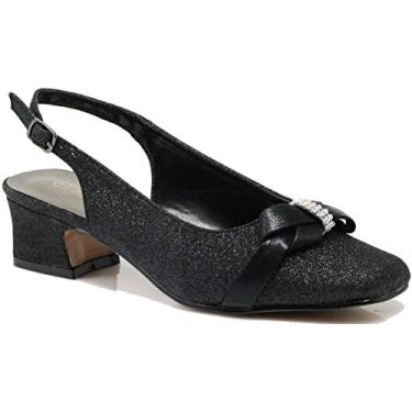 Imagem de Sandália feminina Enzo Romeo Antica02 de salto baixo com largura, alça nas costas, Black (Jz1), 11 Wide