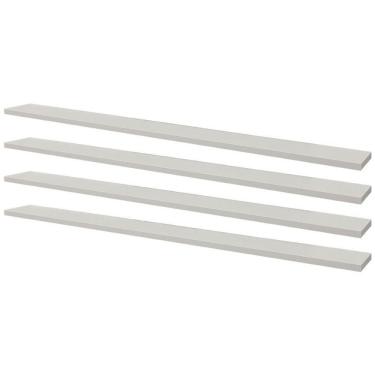 Imagem de Kit 4 Prateleiras 100 x 10cm Branca Suporte Invisível