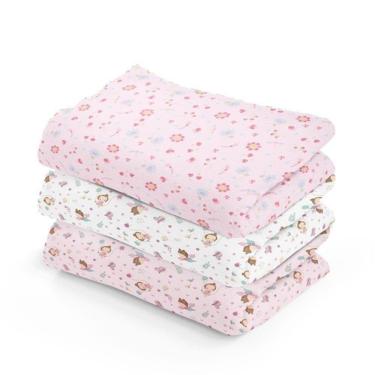 Imagem de Cueiro papi estampado 80cm x 50cm 03 un- feminino