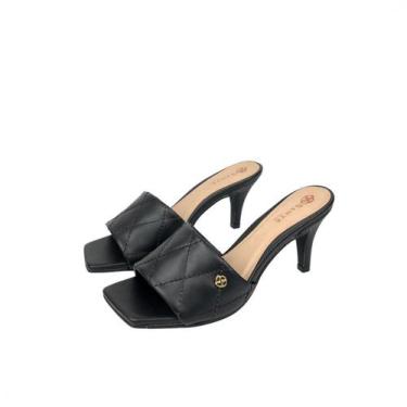 Imagem de Sandália Tamanco Feminina Salto Mule Bico Quadrado - Sante Shoes