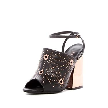 Imagem de Ivy Kirzhner Epoque Black Peep-toe Mule mirrored block heel Studded Ankle Bootie (6)