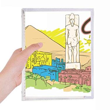 Imagem de Caderno decorativo do antigo Egito com estampa de cidade em folhas soltas diário recarregável