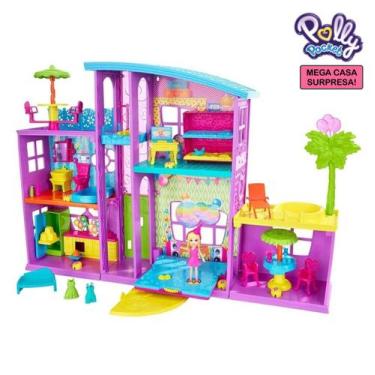Polly Pocket Mega Casa de Supresas 60 cm Com elevador e boneca - Mattel em  Promoção na Americanas