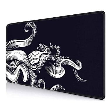 Imagem de IMAYONDIA Mouse pad grande (90 x 39,9 cm), tapete de mesa polvo, mesa completa XL XXL Extended Gaming Mousepad, teclado grande para desktop, acessórios de computador laptop - preto e branco