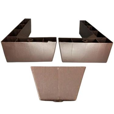 Imagem de Kit 8 Pés Cantoneira Poltrona Rack Cama + 2 Pés Apoio Sofá Tabaco + Pa