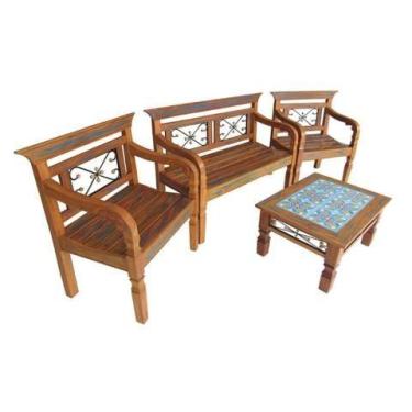 Imagem de Conjunto De Bancos Emma Em Madeira De Demolição - Cód 2505 - Barrocart