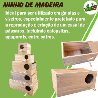 Imagem de Kit com 2 ninhos para criação pássaro manon + pacote de serragem - HR 