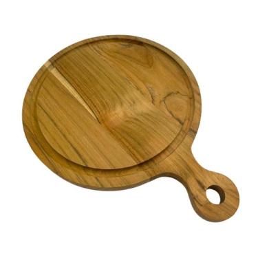 Imagem de Tábua Teca Pegada Central Redonda com Canaleta (25cm x 32cm 1,8cm) - R