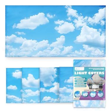 Imagem de Capas de luz fluorescente para luzes de teto - Capa de nuvem magnética para luminária fluorescente ou LED - Essenciais para materiais de professores - Decoração de cubículos de sala de aula, casa,