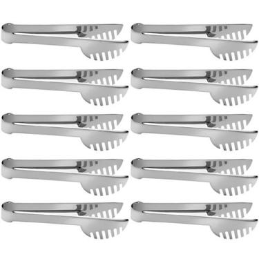 Imagem de Kit 10 Pegador De Massa Salada Carne Pinça Universal Inox 17,5cm - AMZ