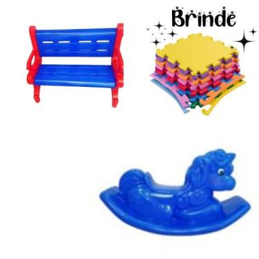 Imagem de Kit Infantil: Banco Plástico, Unicórnio e 4 Tatames 50x50 - valentina 