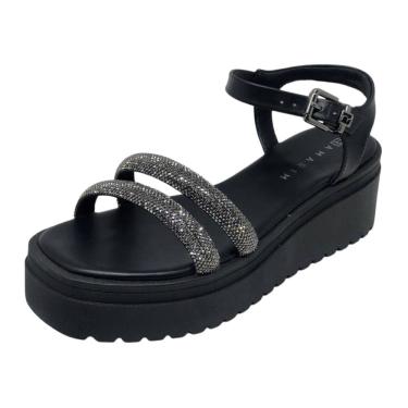 Imagem de Sandália Feminina Anabela Média Strass Conforto Ramarim