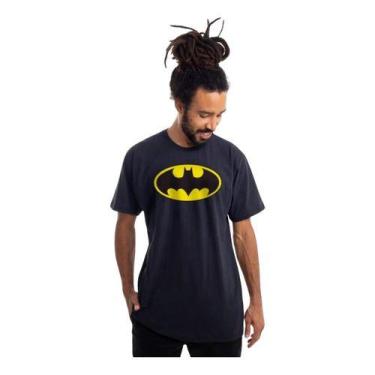 Imagem de Camiseta Batman Logo Preta Unissex Adulto Oficial Dc - Clube Comix