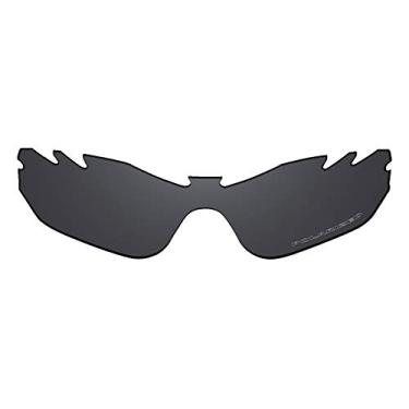 Imagem de Lentes de reposição OOWLIT compatíveis com óculos de sol Oakley Radar Edge Ventilado, Black Polycarbonate Combine8™ Polarized, One Size