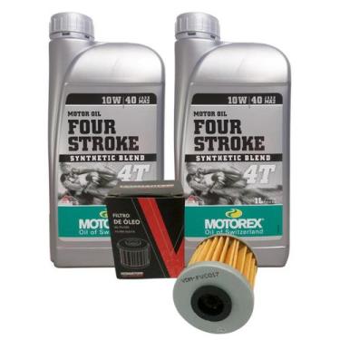 Imagem de Kit Troca de Óleo Rmz Rm-z 250 Kxf 250 Kx 250f Motorex 10w40 2 litros 