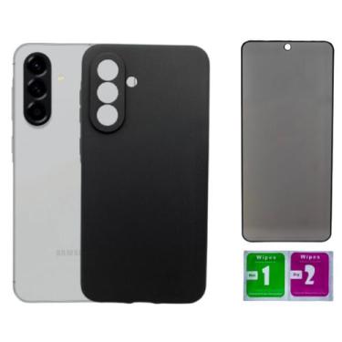 Imagem de Kit Capa Aveludada Preta Para Galaxy A26 + Pel. Privacidade - Mustangs
