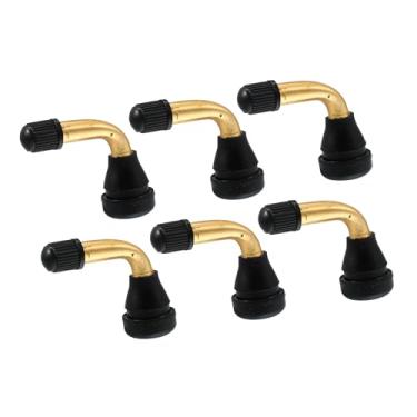 Imagem de REPAIROCK 6 peças de válvula de pneu para automóvel PVR60 haste de válvula dobrada em ângulo de 90 graus em base de borracha para carro, caminhão, motocicleta, scooter, quadriciclo, peças de reposição