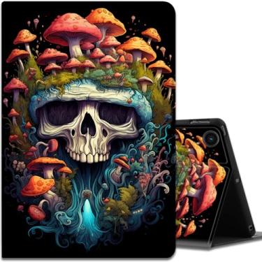 Imagem de Capa para Samsung Galaxy Tab A9 Plus 11 polegadas 2023, ângulos de visualização múltipla, com função hibernar/despertar automática para tablet Samsung Galaxy A9 + (SM-X210/X216/X218), caveira de