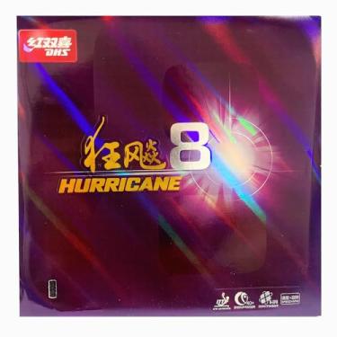 Imagem de BestParts DHS Hurricane 8 tênis de mesa folha de borracha pingue-pongue esponja de borracha espessura 2,2 mm, dureza 39 graus, vermelho ou preto (preto)