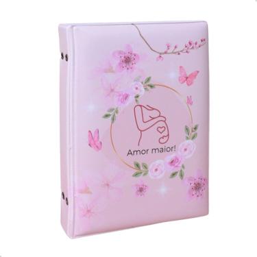 Imagem de Álbum Fotográfico 15x21 para 100 Fotos gestante amor maior rosa Bebê Infantil Menina