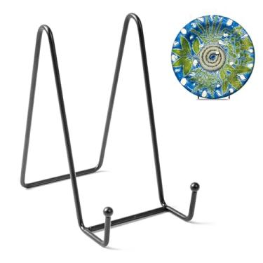 Imagem de Bilillo Pacote Com 2 Suportes Para Pratos De 6" Exposição, Estrutura Ferro Preto, Prato Decorativo Quadros Pequenos, Bandeja, Livro, Cavalete Fotográfico, Arte Mesa
