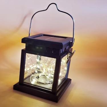 Imagem de Generic Luminárias Pendentes Solares Para Áreas Externas, Cordão De Led Com Fio Cobre, Branco Quente, Iluminação Decorativa Ganchos Pátio, Jardim, Gramado, Deck, Barraca, Árvore, Quintal - À Prova D