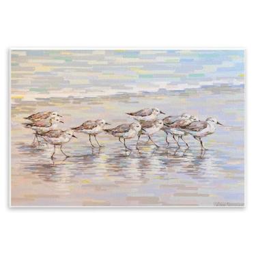 Imagem de Stupell Industries Follow Me Sandpiper Painting Wall Plaque Art Design por Linda Sperruzzi, 19 x 13