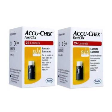 Imagem de 48 Lancetas Accu Chek Fastclix 2 Caixa Com 24 Lancetas - Accu-chek