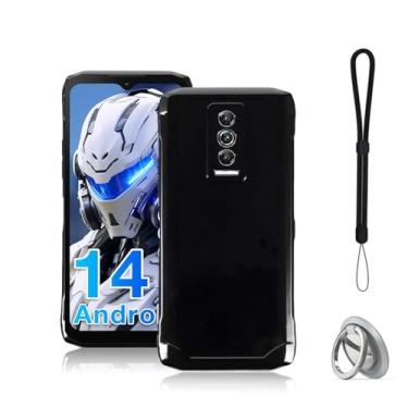 Imagem de NOUKAJU Capa para DOOGEE Blade 10 Pro/10 Ultra, capa protetora de TPU, função de suporte, suporte ajustável, antiqueda, à prova de choque, capa protetora para DOOGEE Blade 10 Pro/10 Ultra (preto)